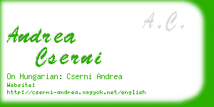 andrea cserni business card